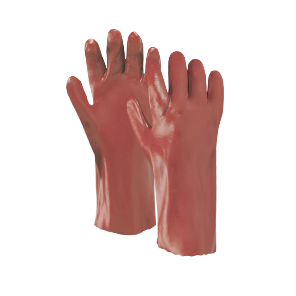 RED PVC GLOVES CM. 45