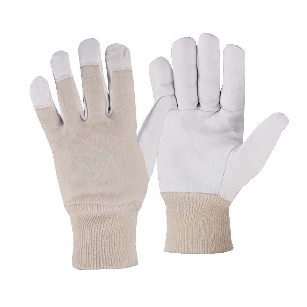 GANT CUIR CAPRIN PLEINE FLEUR DOS/POIGNET TRICOTE