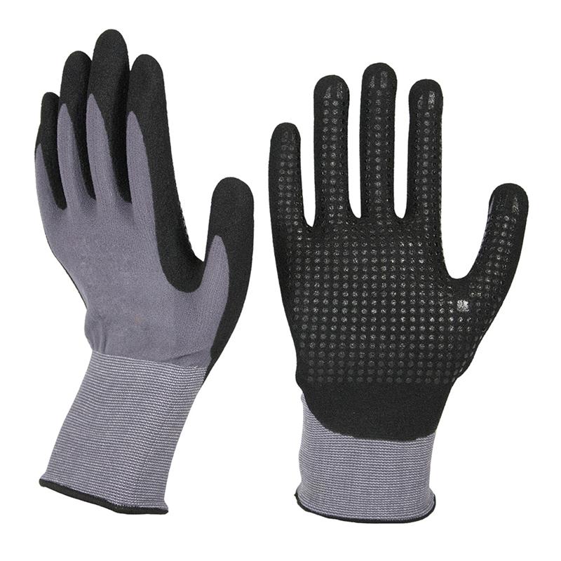 NYLON GLOVE NITRILE COATED DOTTED PALM